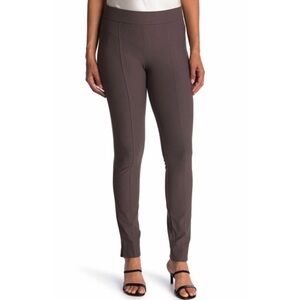 EILEEN FISHER Stretch Ponte Slim Pintuck Pants Cool Brown